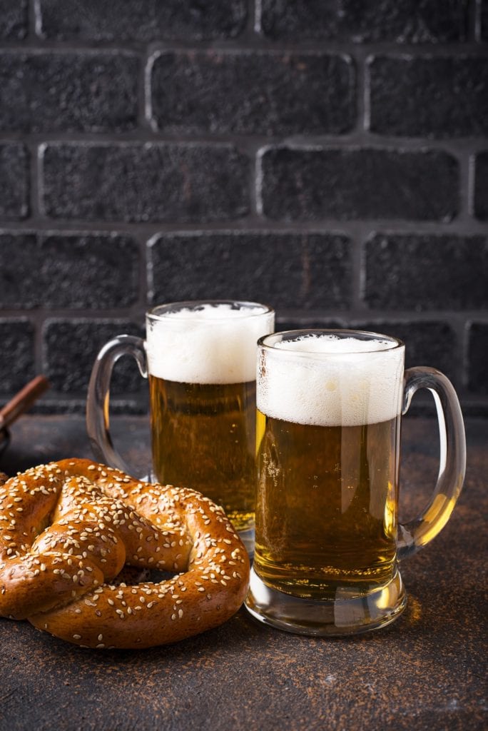Beer and pretzels. Oktoberfest concept